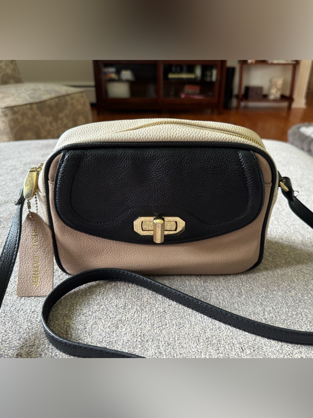 Vintage Emma Fox Pebbled Leather Colorblock Crossbody/Shoulder Bag
